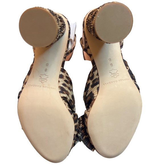 NEW Loeffler Randall Size 8 Women's Camellia Knotted Leopard Sandal - Chocolate - Picture 2 of 9